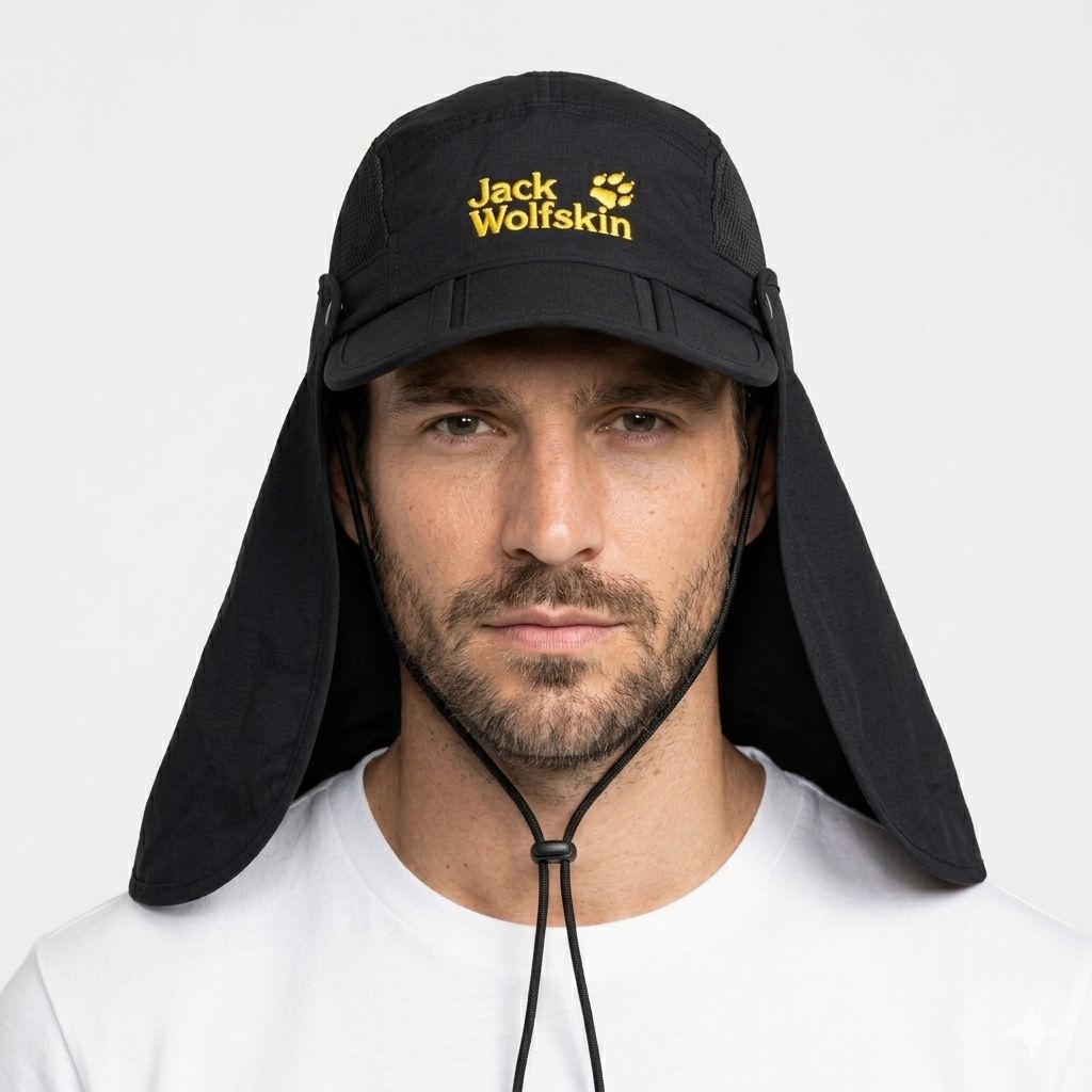 1781888746625 کلاه دومنظوره طبیعتگردی و کوهنوردی جک ولفسکین (Jack Wolfskin) – مدل سه تکه دورهدار با محافظ گردن