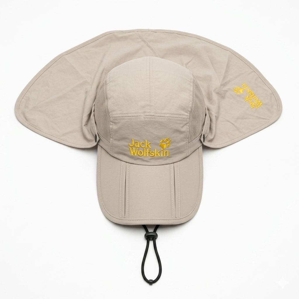 1781888753602 کلاه دومنظوره طبیعتگردی و کوهنوردی جک ولفسکین (Jack Wolfskin) – مدل سه تکه دورهدار با محافظ گردن